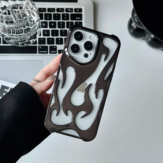 Flame pattern iPhone Case Platiin colors - iDevice Hub