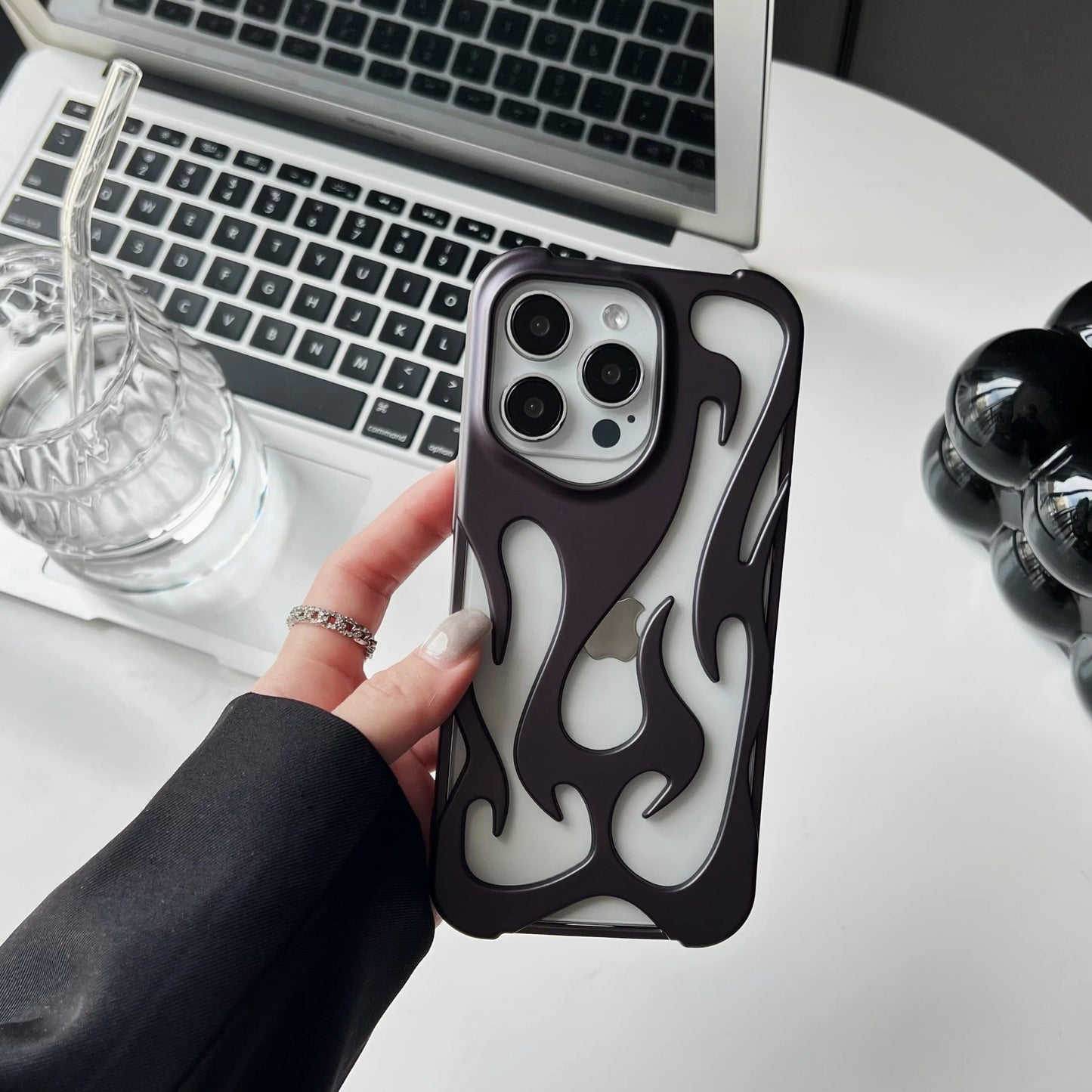 Flame pattern iPhone Case Platiin colors - iDevice Hub