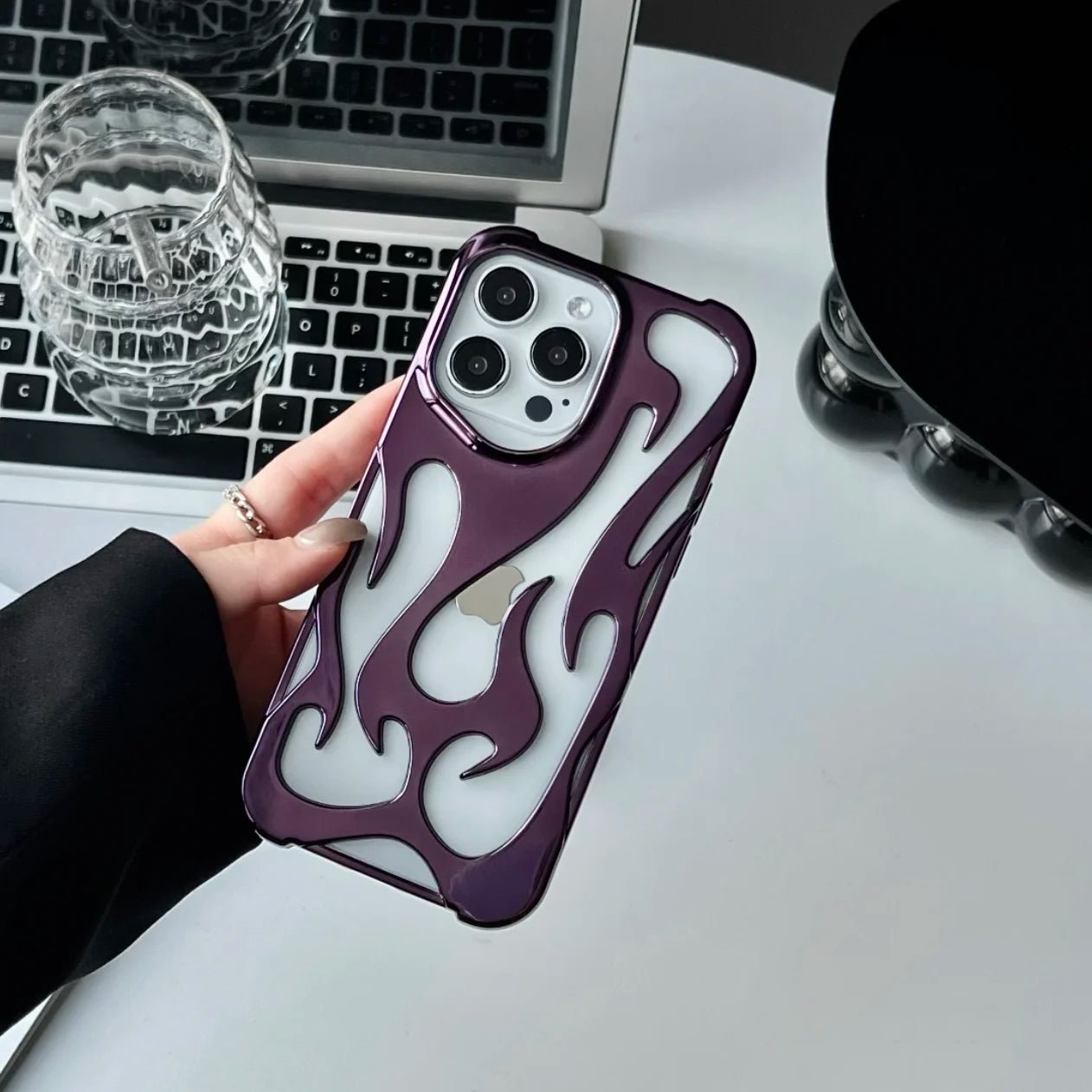 Flame pattern iPhone Case Platiin colors - iDevice Hub