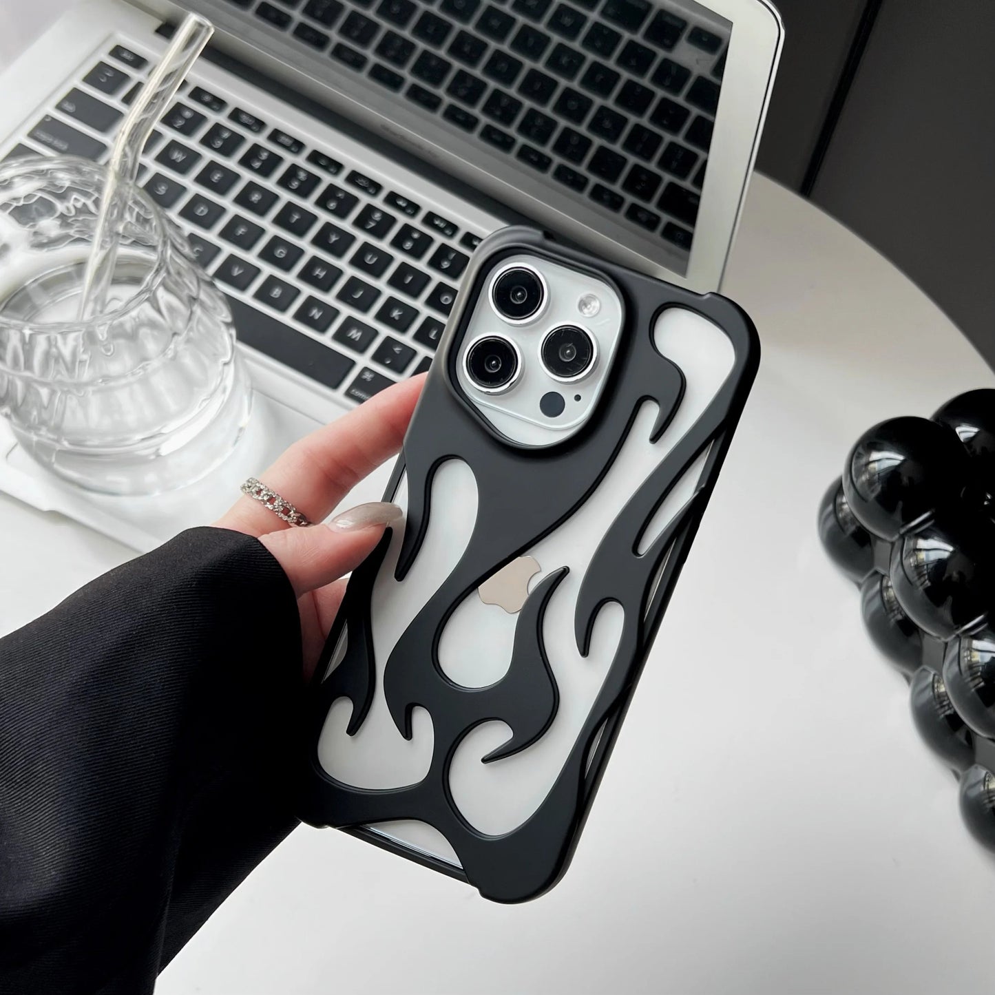 Flame pattern iPhone Case Platiin colors - iDevice Hub